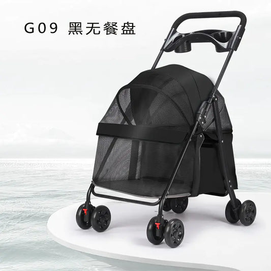 Pet Stroller for Small Dogs and Cats - Lightweight & Foldable